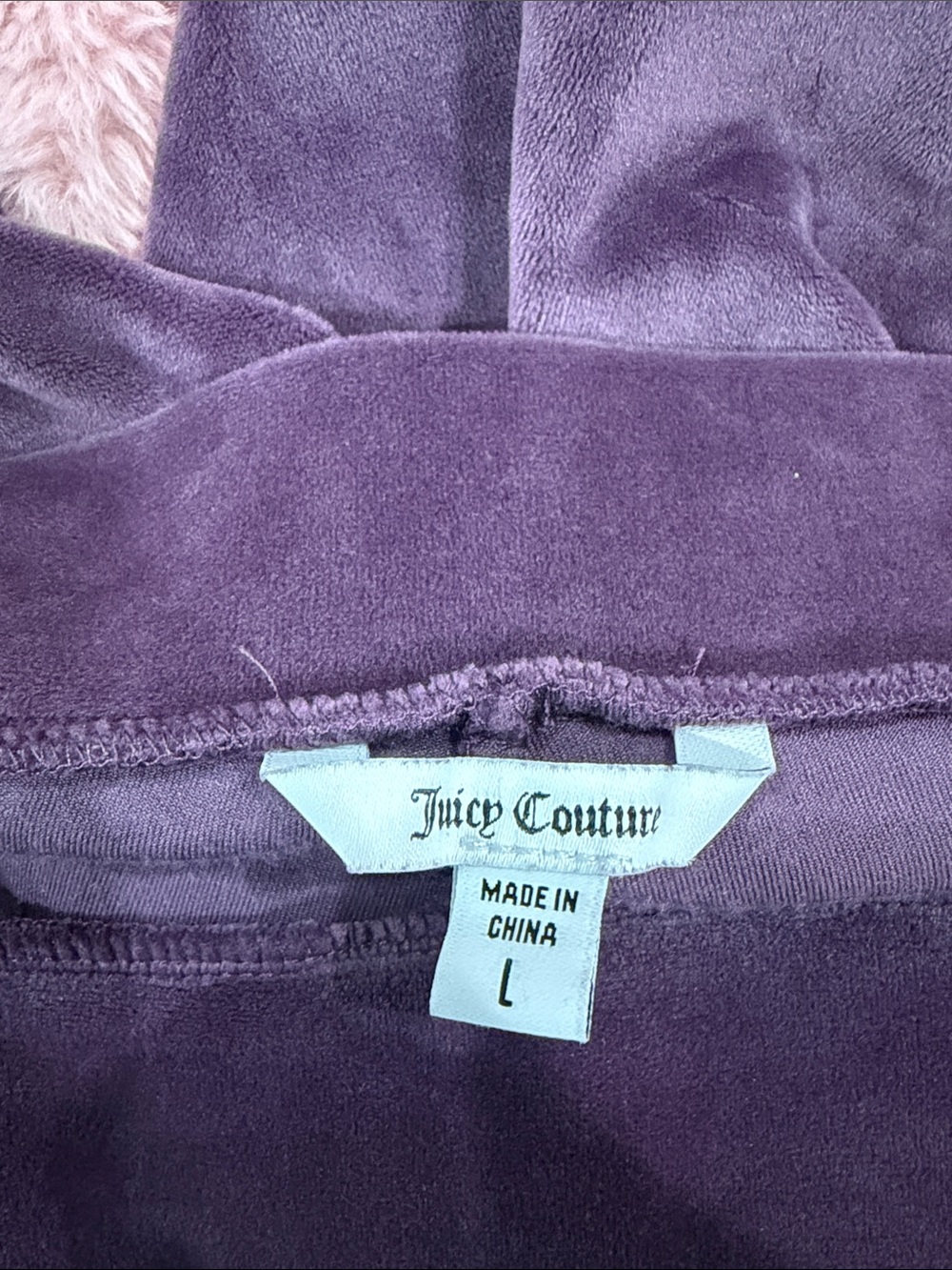 Juicy Couture Purple Velour Rhinestone Logo Track Pants - Picture 3 of 5